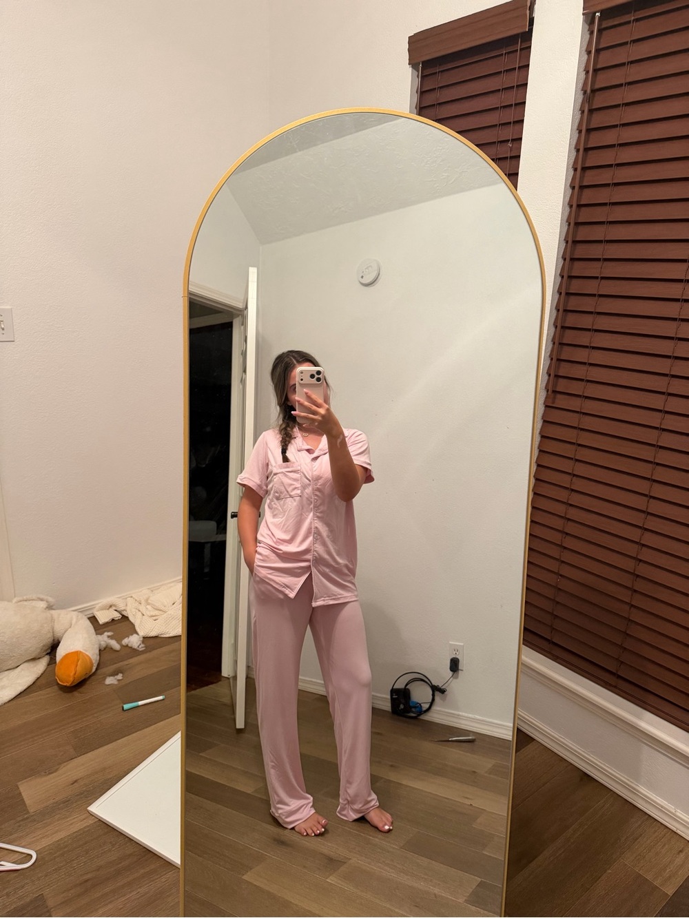Otherwild Pink Satin Pajama Set